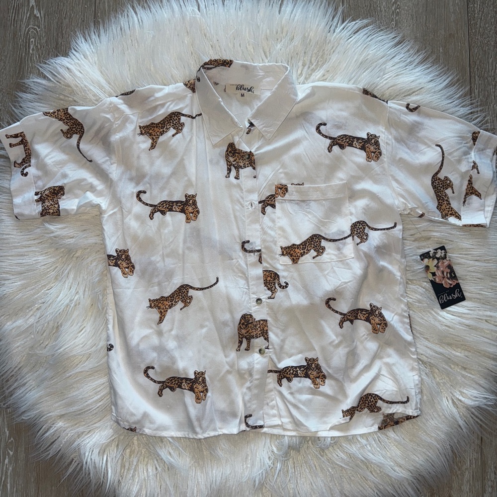 Leopard Print Shirt - White